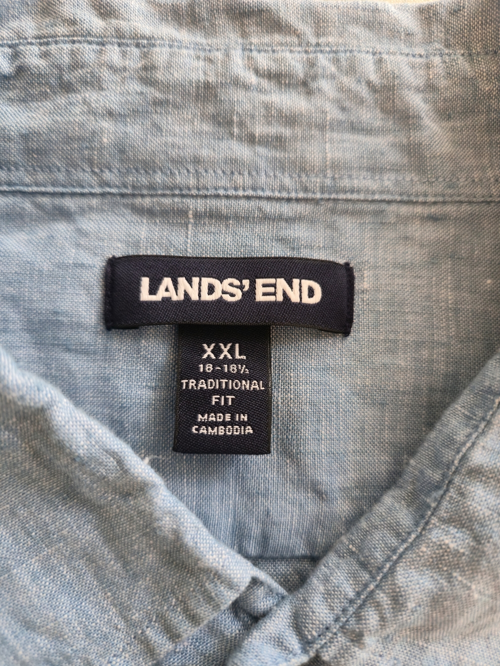 Lands' End Light Blue Casual Button-Down Shirt